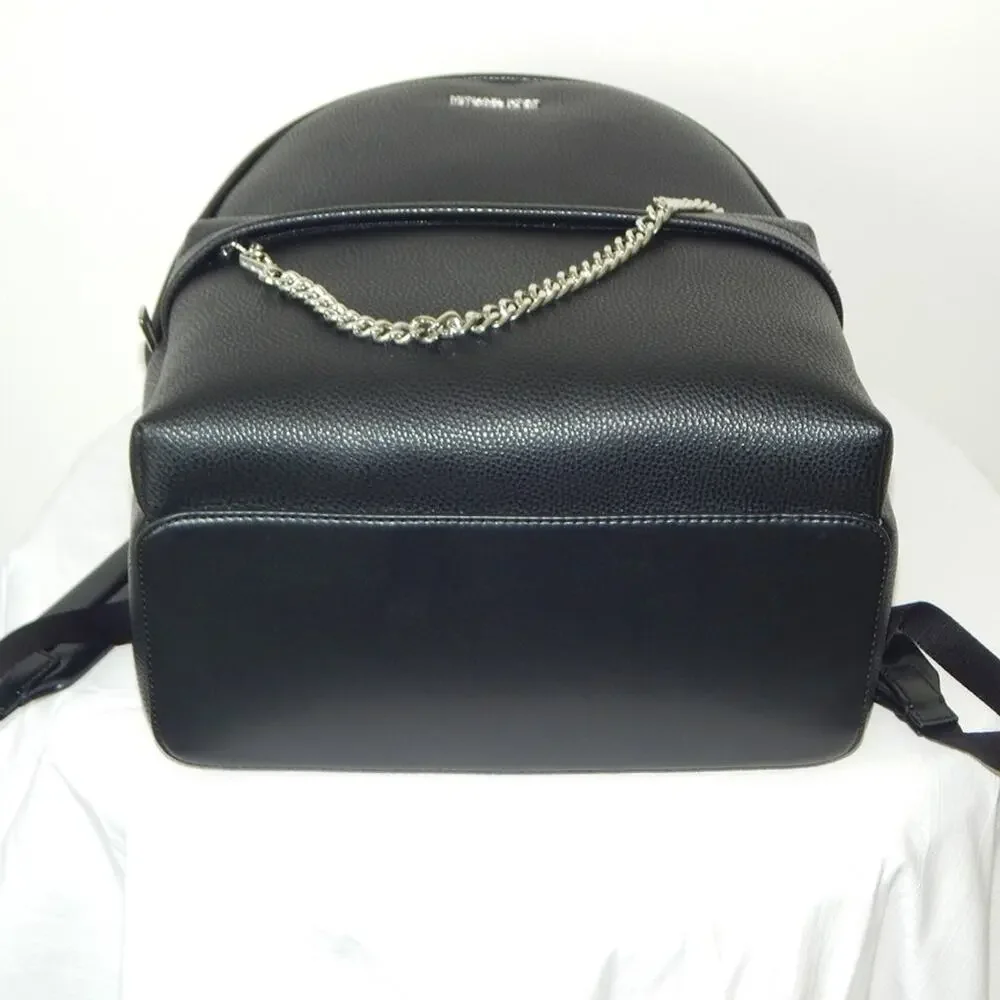 NWT Michael Kors SLATER MK Logo Laptop Compatible Chain Large Backpack Black
